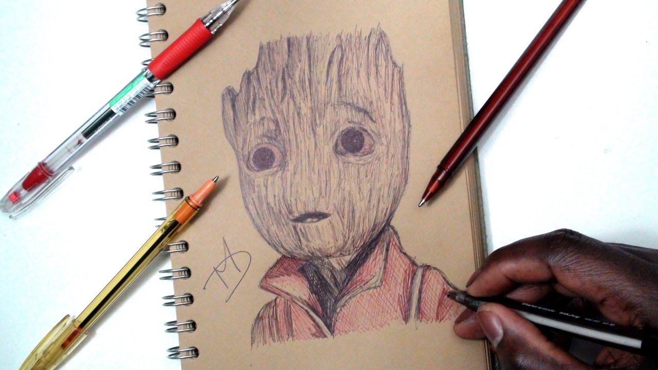1280x720 Sketch Sunday - Baby Groot Sketch