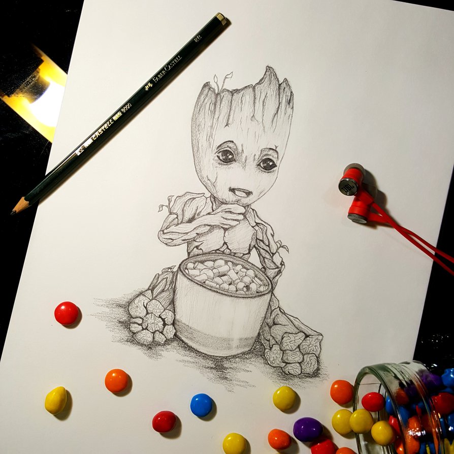 894x894 Baby Groot - Baby Groot Sketch