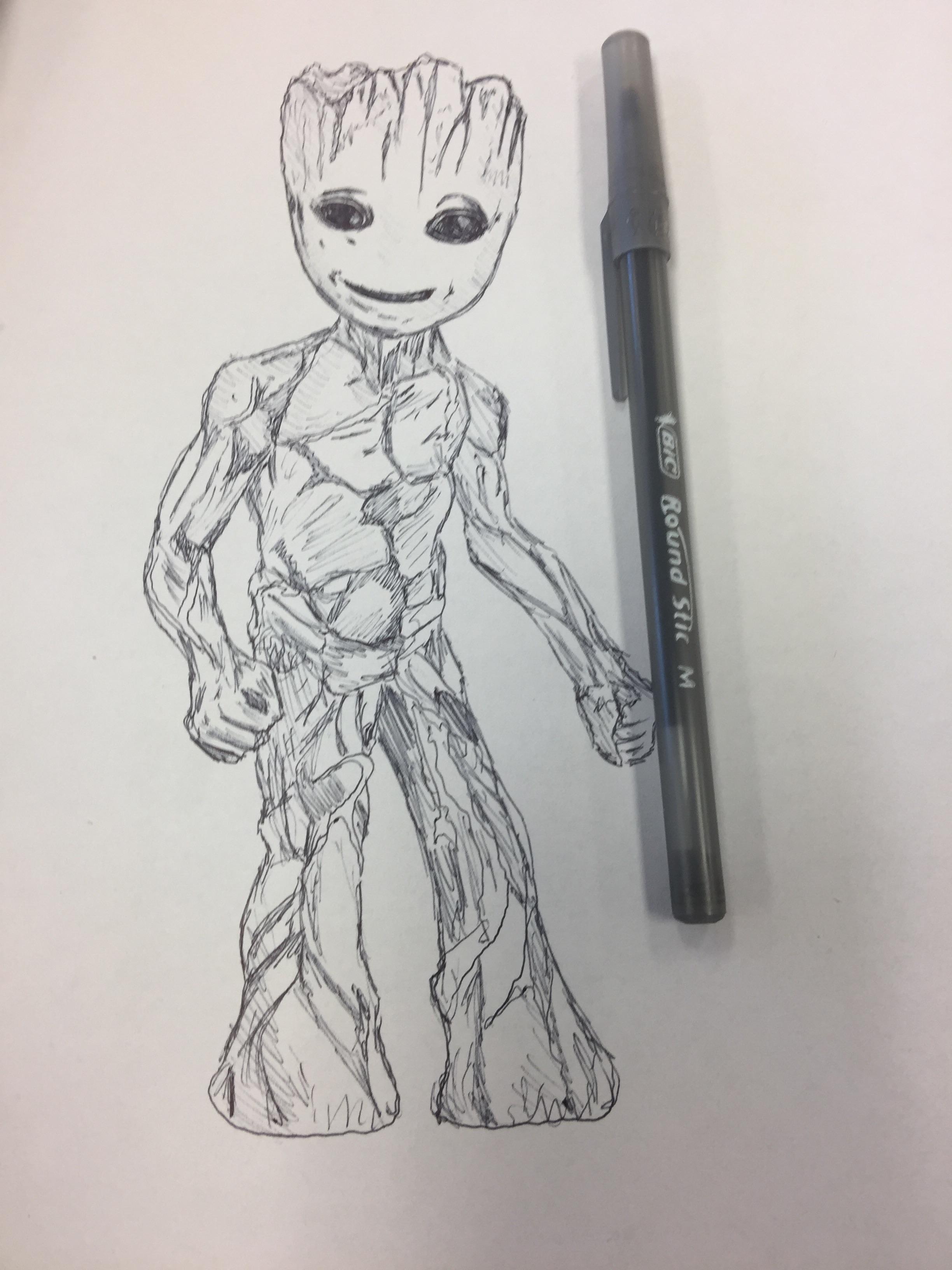 2448x3264 Baby Groot Sketch, In Anticipation For Gotg2 Marvelstudios - Baby Groot Sketch