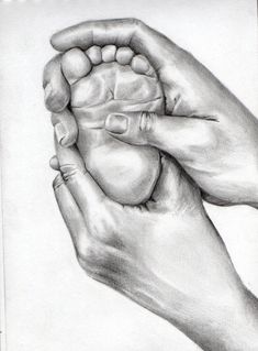 235x319 Custom Charcoal Drawing From Your Photo Of Baby Hands (Not - Baby Hand Sketch