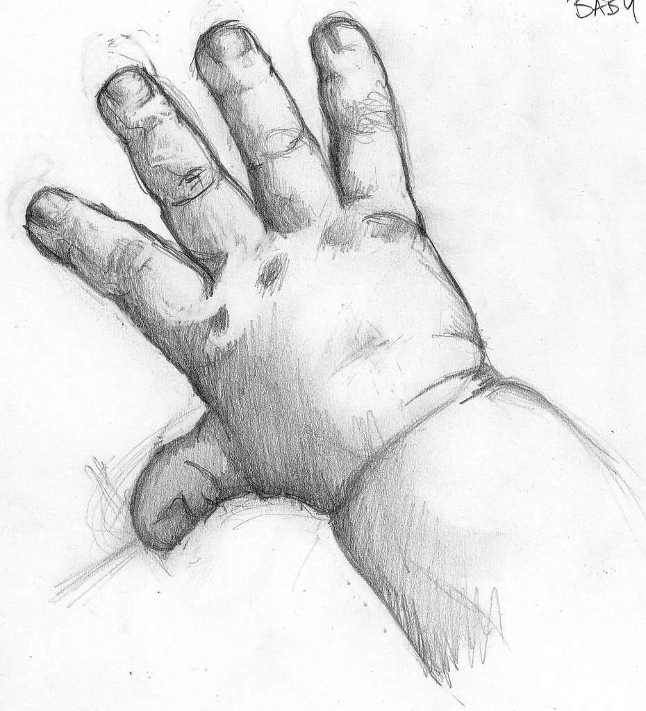 930x1024 Baby Hand - Baby Hand Sketch