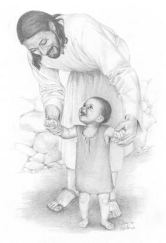 325x476 Printable Picture Of Jesus Laughing In The Arms Of Jesus. This - Baby Jesus Sketch