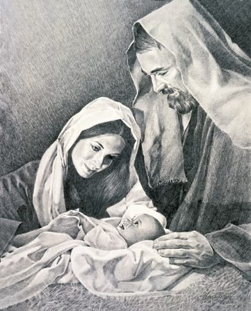 361x447 The Nativity - Baby Jesus Sketch