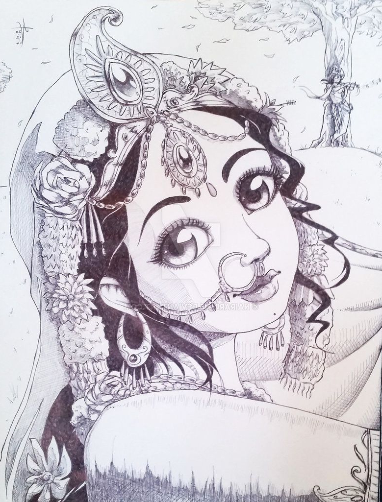 Easy Lord Krishna Pencil Drawing Images