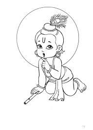 191x265 Outline Of Lord Krishna - Baby Krishna Sketch