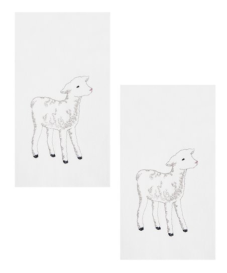 452x543 Dogwood Market White Baby Lamb Hand Towel - Baby Lamb Sketch
