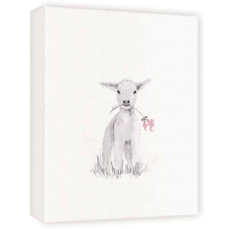 800x800 Baby Lamb Farm Nursery Art On Canvas - Baby Lamb Sketch