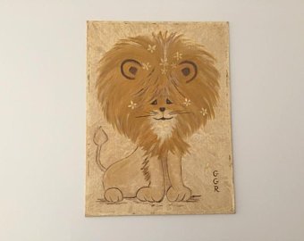 340x270 Vintage Baby Lion Wall Art Etsy - Baby Lion Sketch