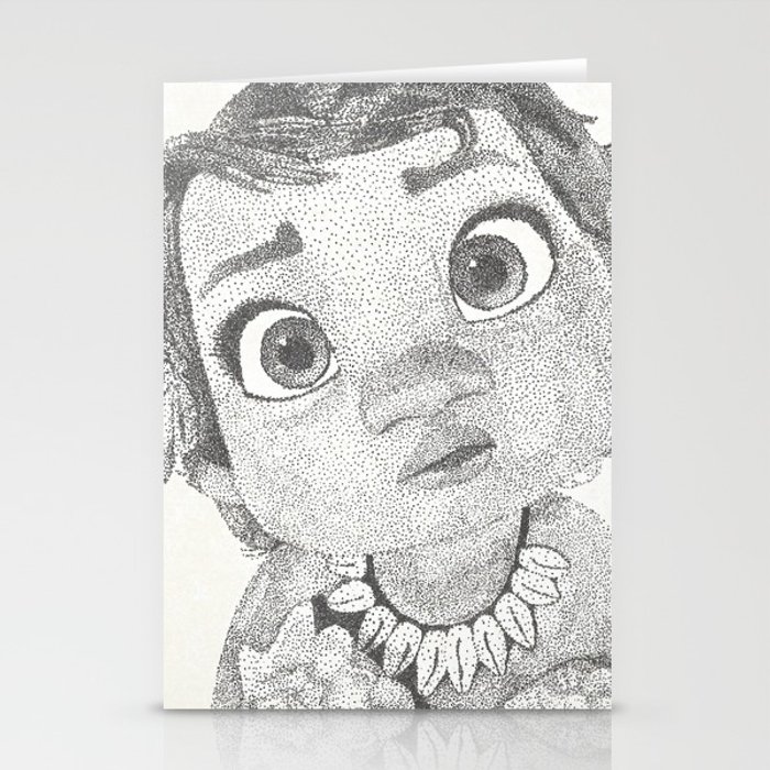 700x700 Baby Moana Pointillism Stationery Cards By Paopaoriver Society6 - Baby Moana Sketch