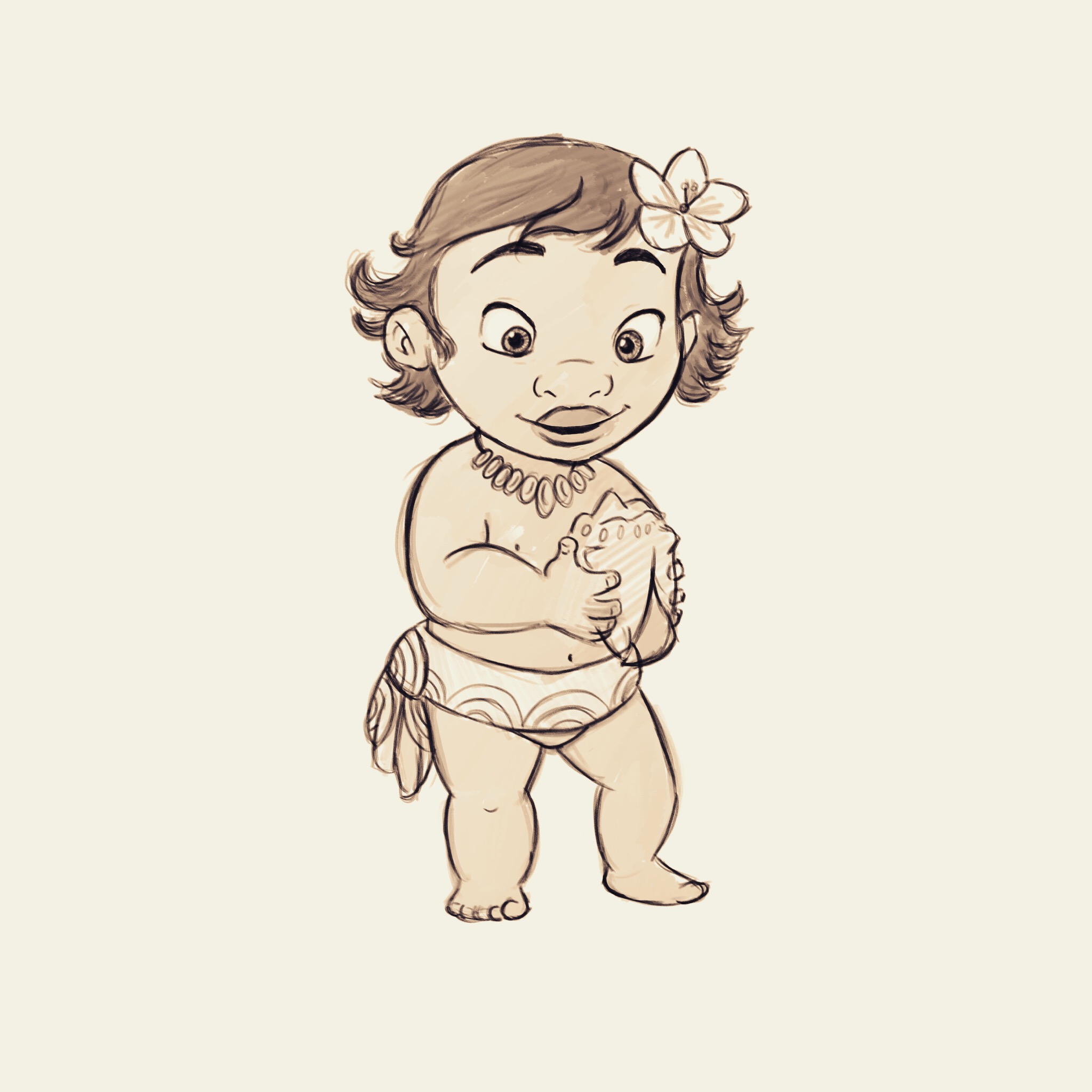 2048x2048 Moana Art Of Kelly Marie - Baby Moana Sketch