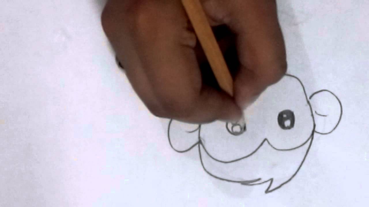 1280x720 How To Draw Baby Monkey - Baby Monkey Sketch