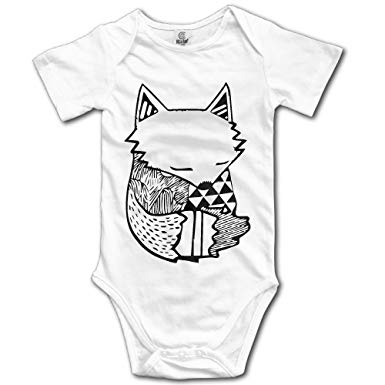 385x385 Baby Cute Fox Baby Anime Sketch 5 Cotton Infant Onesie - Baby Onesie Sketch