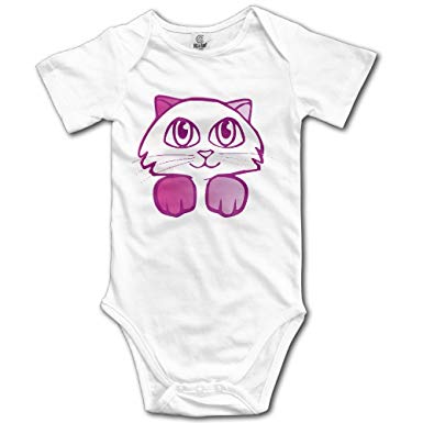 385x385 Baby Cute Pink Cat Sketch Kitty Lovely Cat Cotton - Baby Onesie Sketch