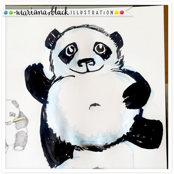600x600 Giant Baby Panda Sketch By Mariana Black Illustration Art By - Baby Panda Sketch