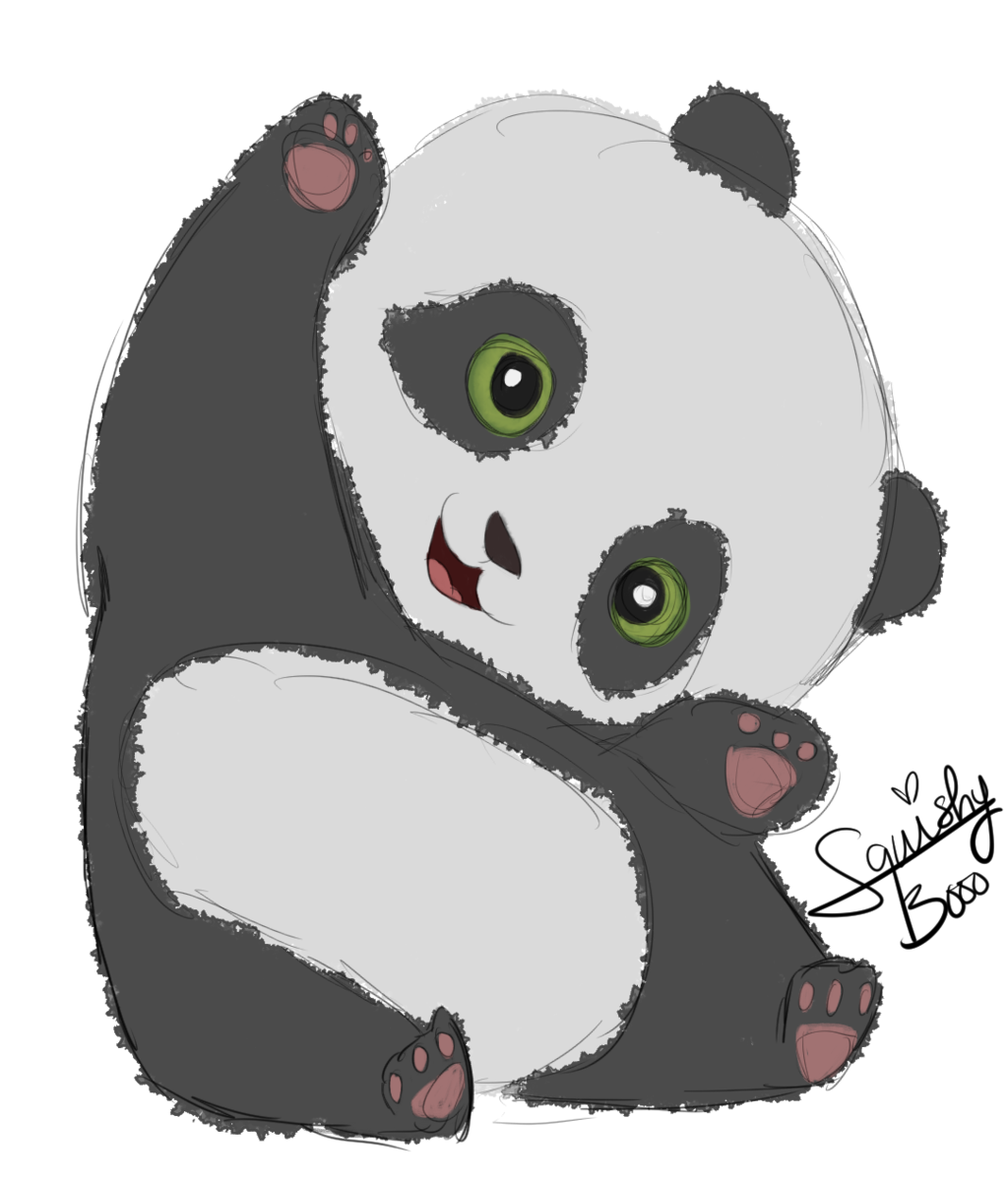 1024x1201 Baby Panda Doodle By Squishybooo - Baby Panda Sketch
