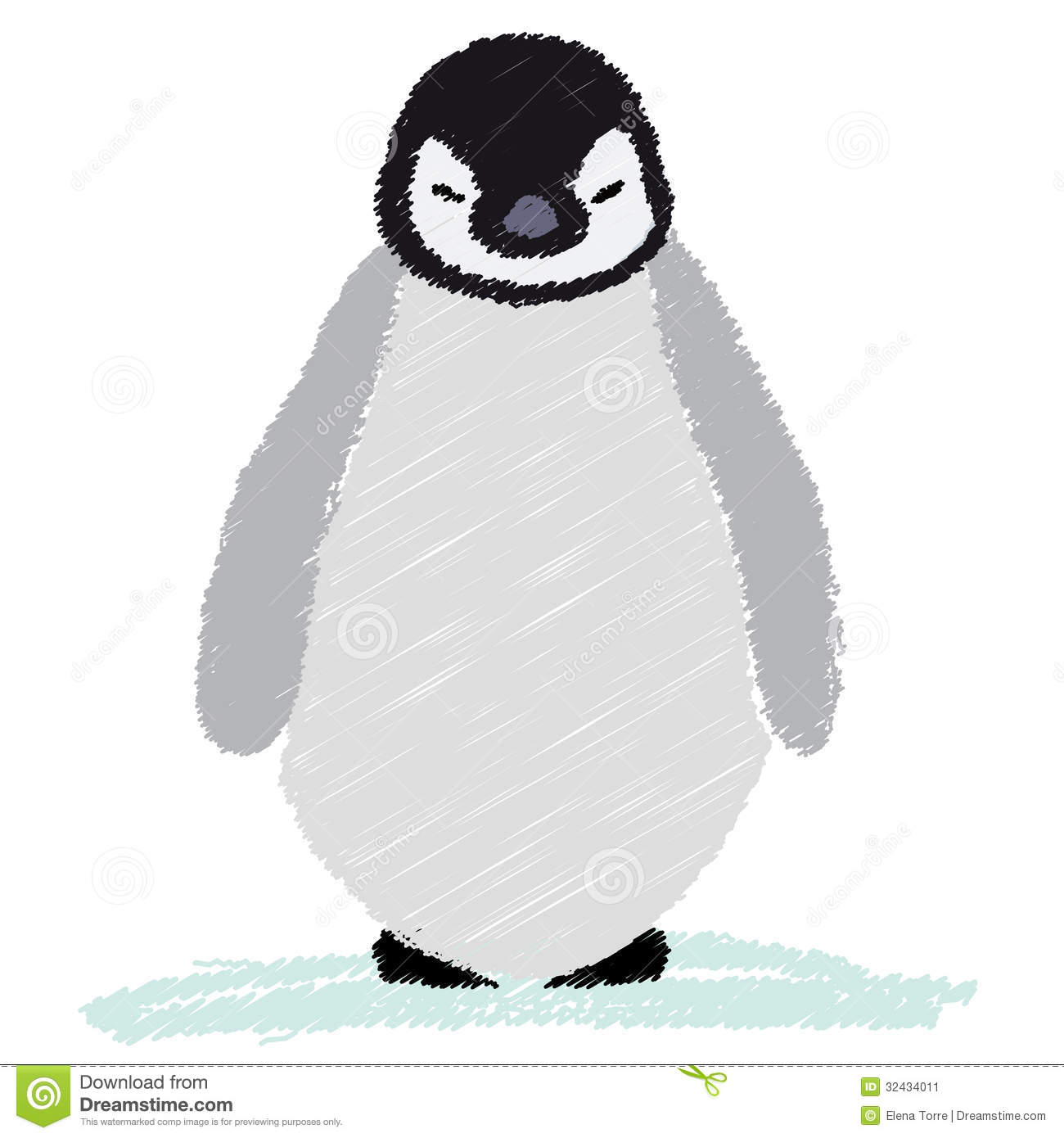 1300x1390 Collection Of Baby Emperor Penguin Drawing High Quality - Baby Penguin Sketch