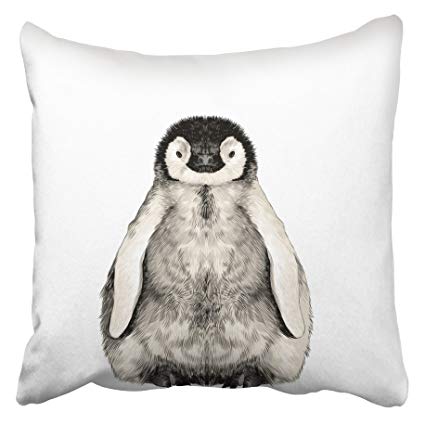 425x425 Emvency Decorative Throw Pillow Covers Cases Hand Baby - Baby Penguin Sketch