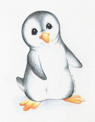 312x400 Pin By Gabrielle Marie On Penguin Penguin Drawing - Baby Penguin Sketch