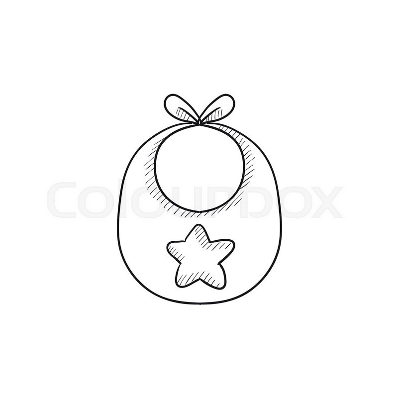 800x800 Baby Bib Vector Sketch Icon Isolated On Background. Hand Drawn - Baby Photo Sketch