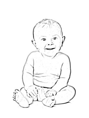 300x400 Happy Baby Sketch - Baby Photo Sketch