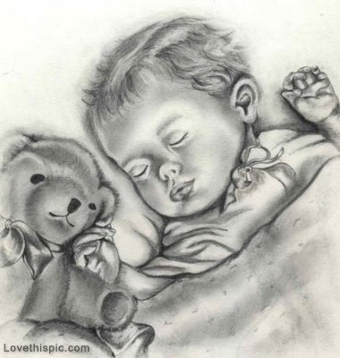 380x400 Sketch Of Baby Sleeping Pictures, Photos, And Images For Facebook - Baby Photo Sketch