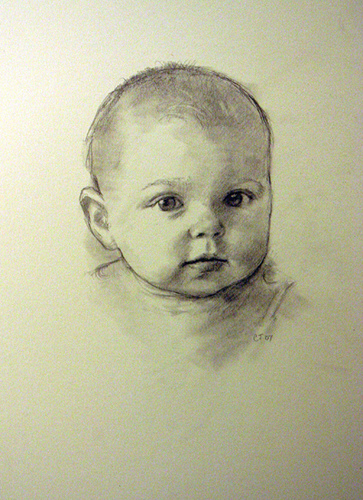 363x500 Baby Sketch On Commission Portraitgirl - Baby Picture Sketch