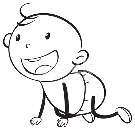 456x440 Baby Sketch Stock Vector - Baby Picture Sketch