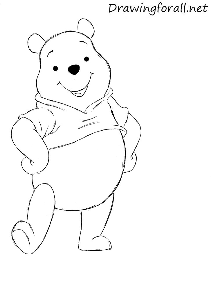 727x1000 Drawn Bear Pooh Bear - Baby Pooh Sketch