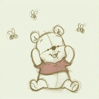 347x347 Baby Pooh Bear Tattoo - Baby Pooh Sketch