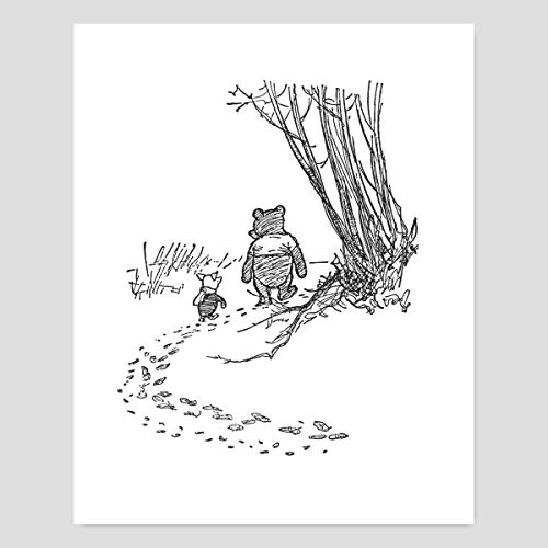 500x500 Winnie The Pooh And Piglet Art (Girl Baby Boy Nursery - Baby Pooh Sketch