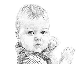 340x270 Portrait Drawing Etsy - Baby Portrait Sketches