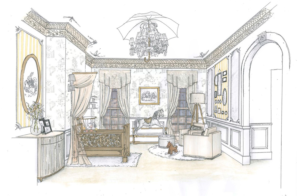 990x640 Hydrangea Hill Cottage Christopher Chanond - Baby Room Sketch