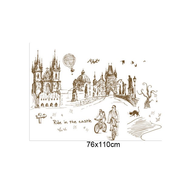 640x640 Online Shop [Fundecor] City Travel Wall Stickers Home Decor Living - Baby Room Sketch