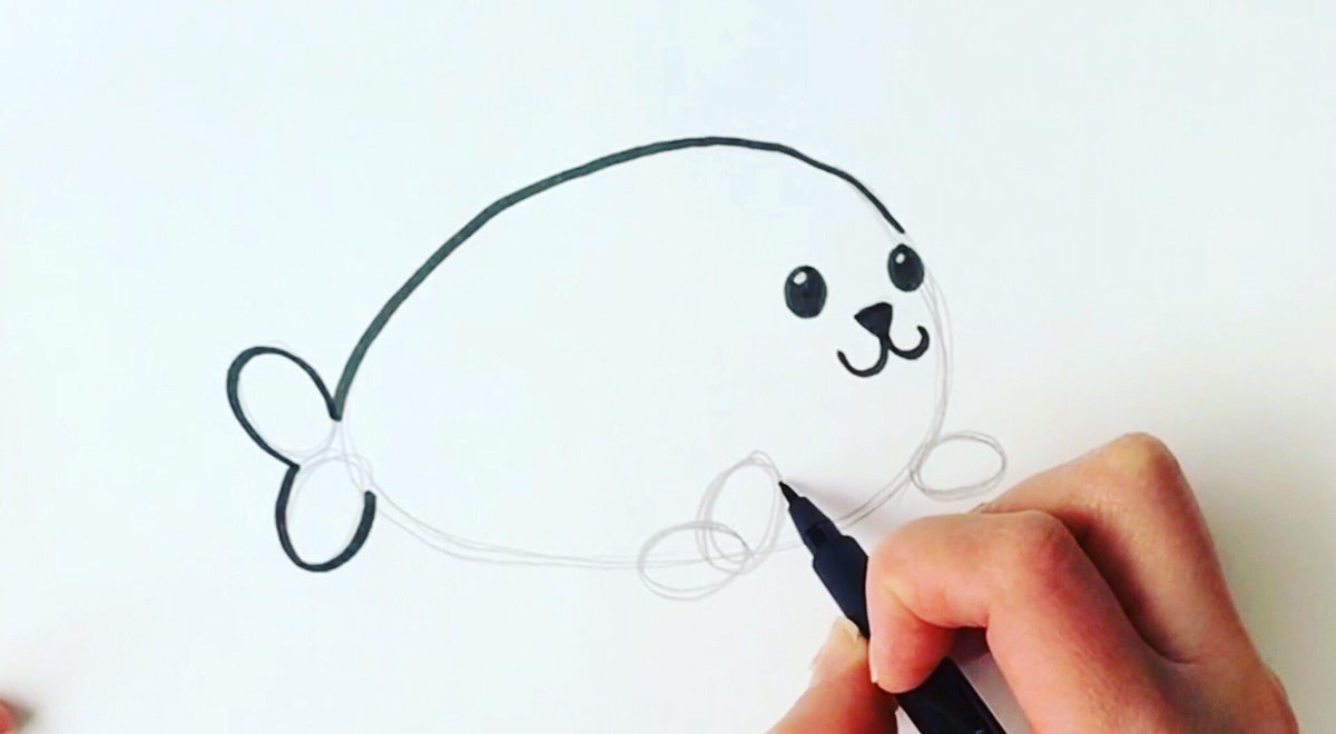 1200x660 Harriet Muller On Twitter A Really Easy Tutorial And So Cute And - Baby Seal Sketch