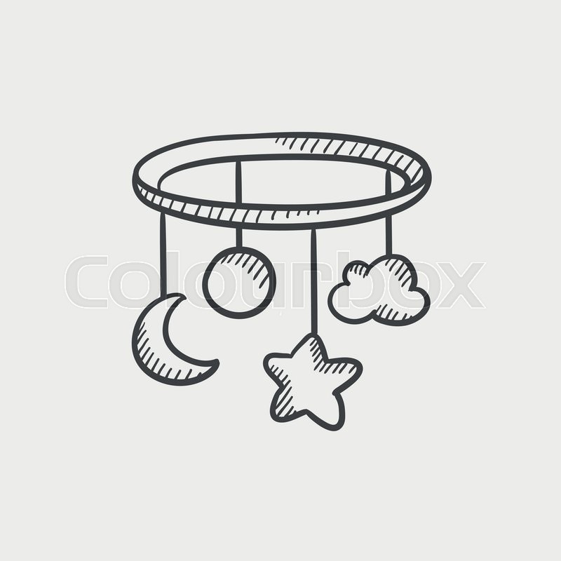 800x800 Baby Bed Carousel Sketch Icon For Web, Mobile And Infographics - Baby Sketch