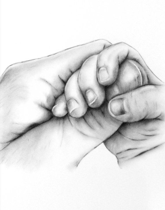 570x724 Custom Charcoal Drawing From Your Photo Of Baby Hands (Not - Baby Sketch Artists