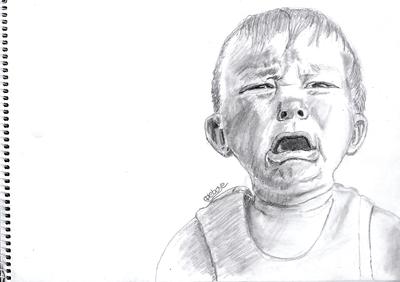 400x282 Crying Baby - Baby Sketch Easy