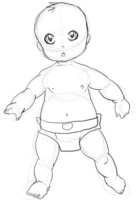 281x412 How To Draw A Baby Drawing Babies Step By Step Lesson - Baby Sketch Easy