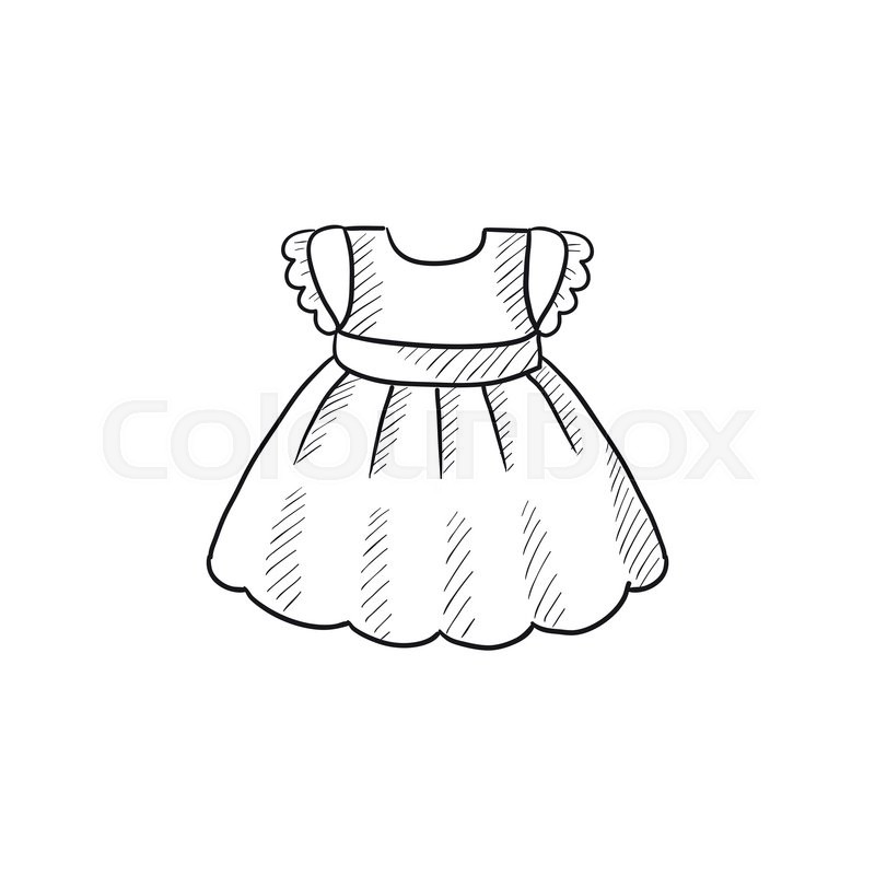 800x800 Baby Dress Vector Sketch Icon Isolated On Background. Hand Drawn - Baby Sketch Images