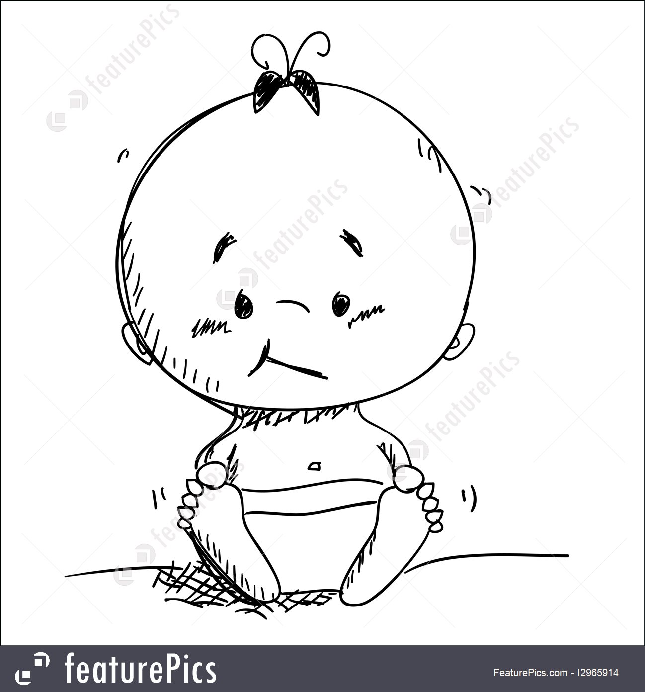 1298x1392 Vector Baby Sketch - Baby Sketch Images
