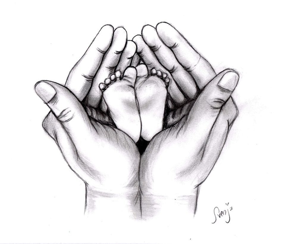 975x819 Sketches Of Baby - Baby Sketch Pictures