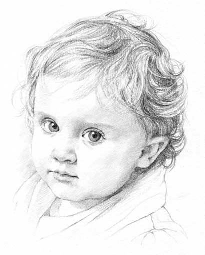 409x510 Baby Pencil Portrait Drawing Pencil Amp Charcoal - Baby Sketches In Pencil