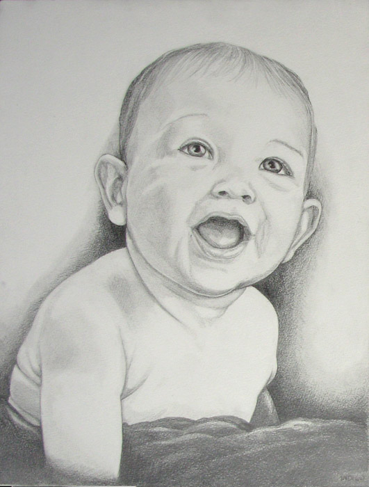 531x700 Drawn Baby Pencil - Baby Sketches In Pencil