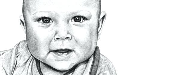 600x250 Drawn Pencil Drawing Rose Baby Pictures - Baby Sketches In Pencil