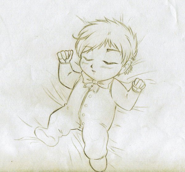 600x559 Sleeping Baby Hiro Sketch By Kasarawolf - Baby Sleeping Sketch
