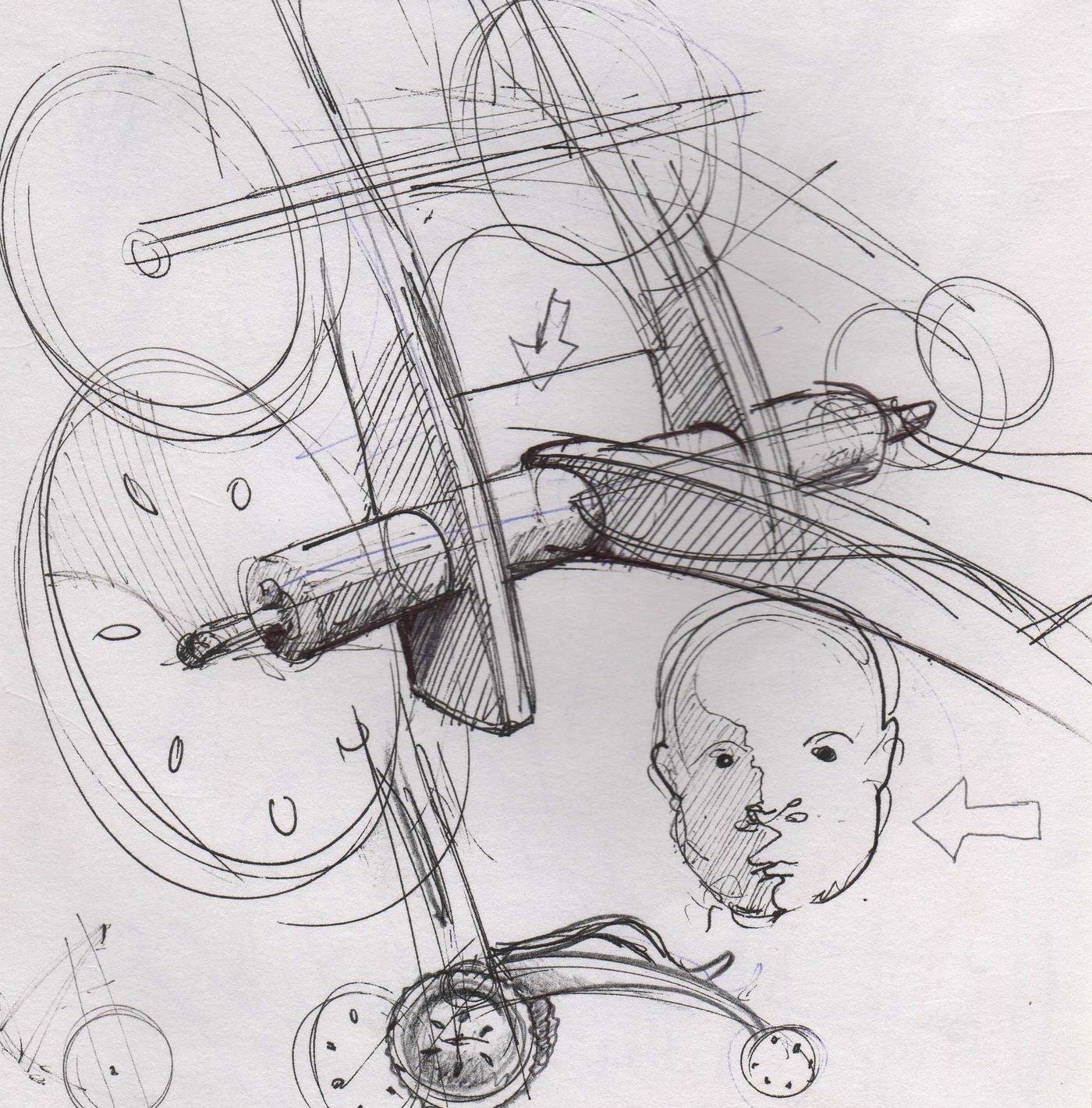 1400x1420 Baby Stroller Ideation By Todd Kauranen - Baby Stroller Sketch