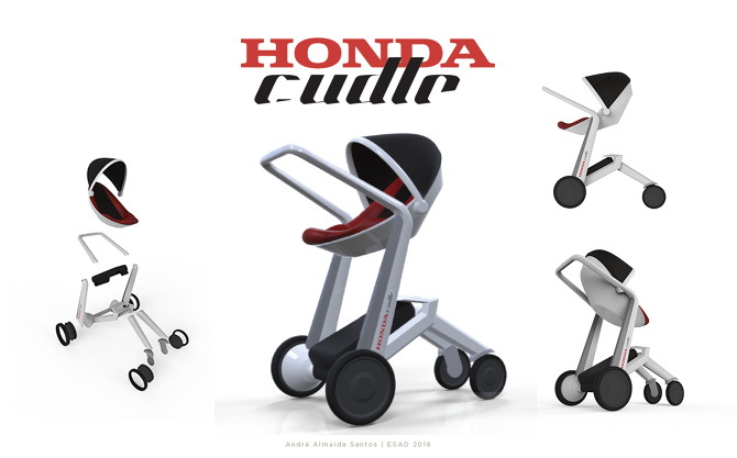 670x417 Honda Cuddle Baby Stroller Concept - Baby Stroller Sketch