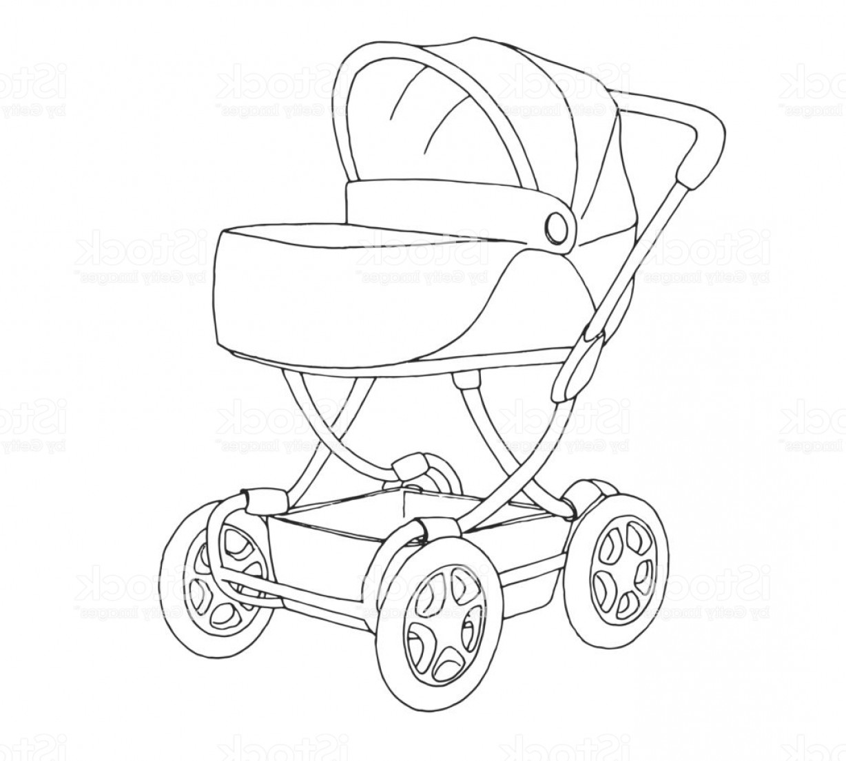 1228x1105 Sketch Of A Baby Stroller Vector Illustration Gm Orangiausa - Baby Stroller Sketch
