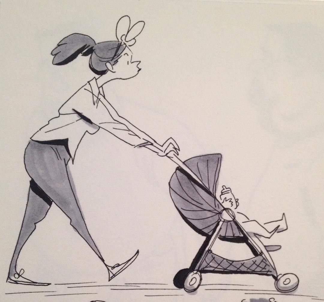 1080x1006 Sketch - Baby Stroller Sketch