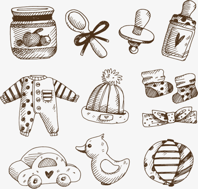 650x621 Sketch Style Child Element, Sketch Vector, Baby Toys, Compact Car - Baby Toys Sketch